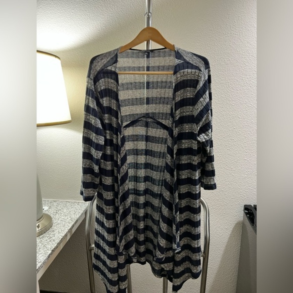 Relativity Navy Blue Long Cardigan 3/4 Sleeve Duster XL